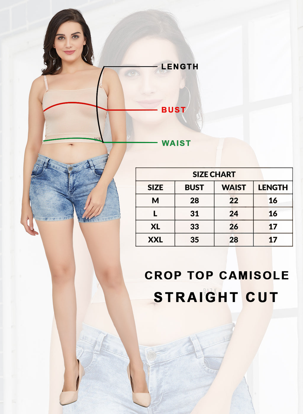 Straight Cut Crop Top Camisole