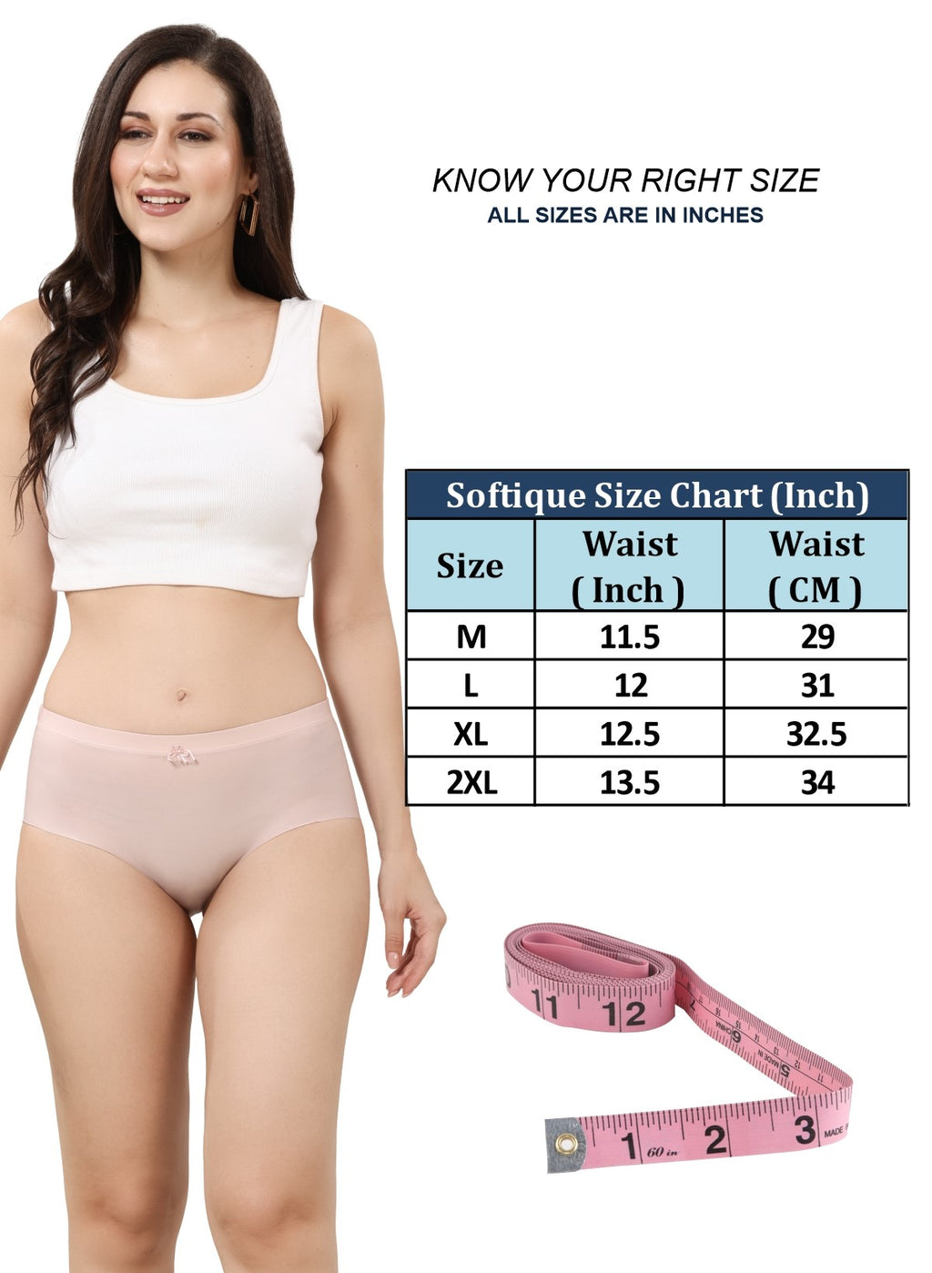Softique Panty (Pack Of-3 Assorted Colours May Vary)
